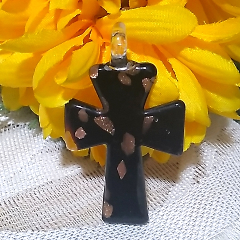 2 Inch Beautiful Glass Cross Pendant